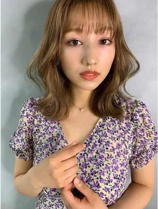 ミディアム 髪質改善🇰🇷レイ ヤーカット/艶透明髪のヘアスタイル