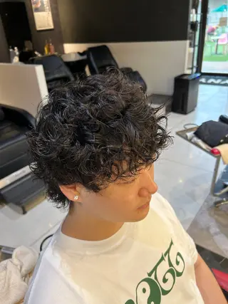 ミディアム 永田 雄真のヘアスタイル