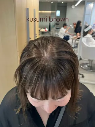 ミディアム カラー Kasumi | くすみブラウン×渋谷のヘアスタイル
