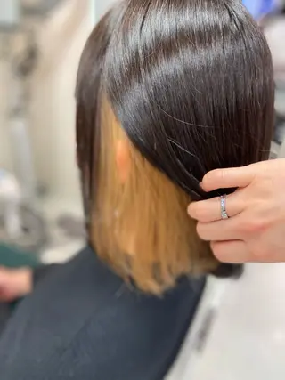 ミディアム カラー 菊地 美憂のヘアスタイル