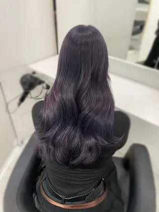 ロング カラー ヘアアレンジ 🫧透明感ラベンダー 似合わせ🫧あい🫧のヘアスタイル