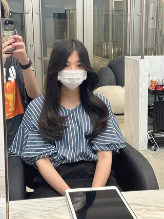 ロング カラー 顔周り似合わせ・巻け るレイヤー水谷航大のヘアスタイル