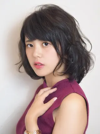 ミディアム カラー パーマ ヘアアレンジ GLOSSY所属・坂本 直樹のヘアスタイル