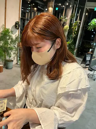 セミロング ボブ/ベージュ/ パーマ🪿近森ゆいのヘアスタイル