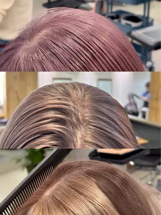 ミディアム カラー グレージュ× ボブ× ハイトーン　前田隆太のヘアスタイル