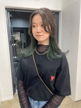 ミディアム カラー pole所属・【pole】 minaのヘアスタイル