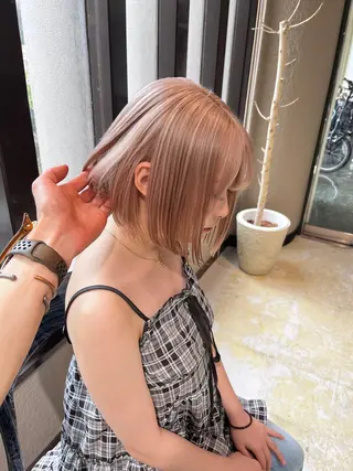 ミディアム 💖難波艶ハイトーン 髪質改善💖ケンシンのヘアスタイル