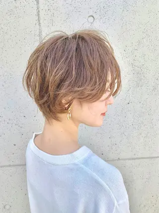 ショート カラー パーマ 髪質改善　ANFINI 仙台所属・仙台Ｉ韓国レイヤー Ｉ髪質改善Ｉ伊藤拓海のヘアスタイル