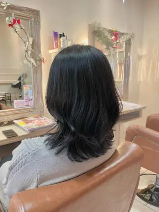 ミディアム パーマ 前平 友慈のヘアスタイル