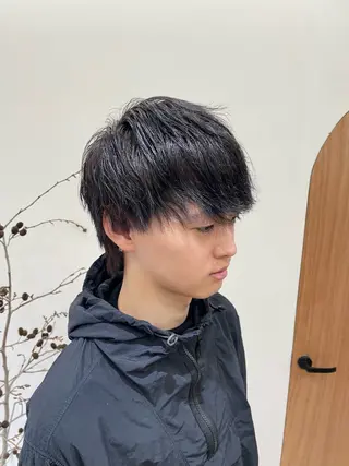 ショート カラー メンズ 慎太朗メンズパーマ/ フェザー/スパイキーのヘアスタイル