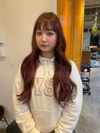 ロング カラー RIN／韓国ヘア レイヤーカットのヘアスタイル