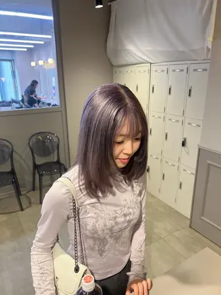 ミディアム カラー 韓国レイヤーカット /REIのヘアスタイル