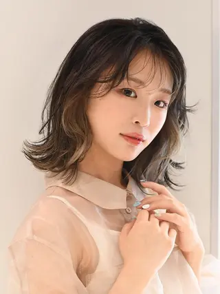 ミディアム カラー 💎ハイライトカラー /髪質改善カラー💎のヘアスタイル