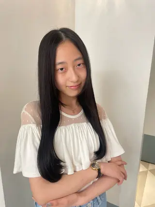 ロング カラー パーマ 森山 陽菜のヘアスタイル