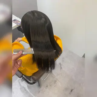 ミディアム 韓国風cut/ 縮毛矯正/正岡幹康のヘアスタイル