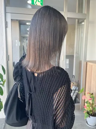 ミディアム 荒川泰輝/オリーブ カラー/透明感カラーのヘアスタイル