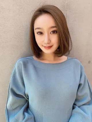 ミディアム カラー ツヤ髪になりたい方へ 🩷柴田知亜希のヘアスタイル