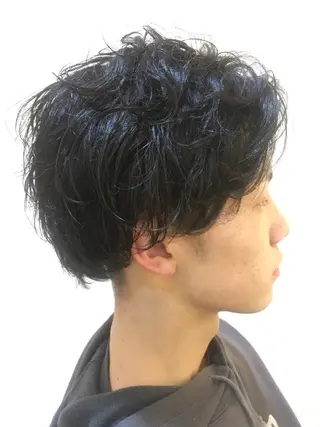 ミディアム パーマ メンズ メンズカット 三村洸斗のヘアスタイル