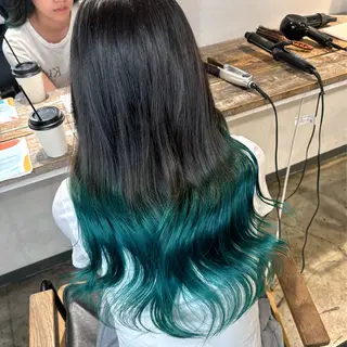 ミディアム カラー 💫miyu💫デザ インカラー/アレンジのヘアスタイル