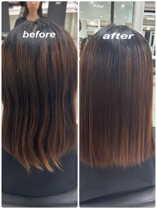 セミロング 【縮毛矯正/レディー スカット】美涼🎀のヘアスタイル