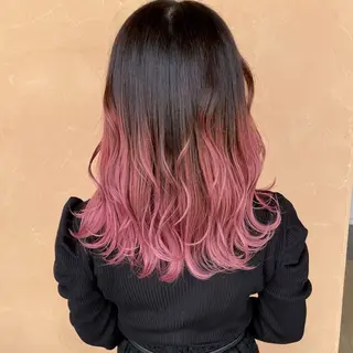 ミディアム カラー Lull (シェアサロンReco VIProom)所属・Lull1人美容室 バレイヤージュのヘアスタイル