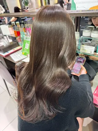 ロング ﾊﾙｶ🎀グレージュ /縮毛矯正🌙のマツエク・マツパデザイン