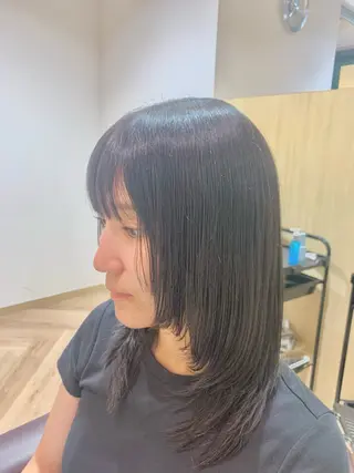 セミロング カラー ゆい/パーマ/レイヤ ー/似合わせカラーのヘアスタイル