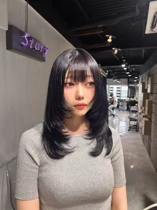 セミロング MEI🎀垢抜けカラ ー🎀韓国styleのヘアスタイル