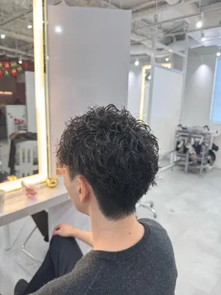 ショート パーマ メンズ R/🤎 パーマ&ブリーチ🔥のヘアスタイル