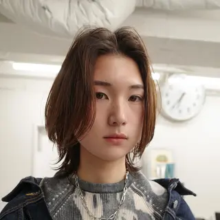 パーマ メンズ メンズハイライト ／メンズミルクティーのヘアスタイル