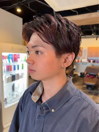 カラー メンズ 髪質改善&ストレート ‪✂︎‬鈴木青樹のヘアスタイル
