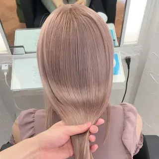 ロング カラー ブリーチなしピンク 赤井龍斗のヘアスタイル