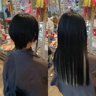 ショート カラー ヘアアレンジ haco+所属・🌈派手髪エクステ ブレイズ🌈ひろとのヘアスタイル