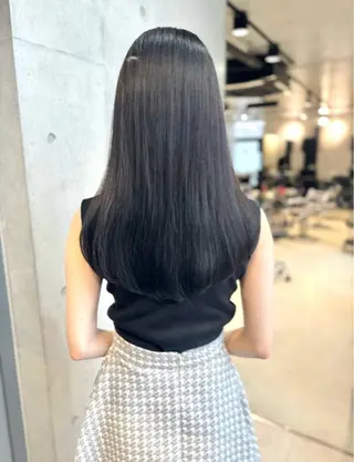 セミロング カラー パーマ ヘアアレンジ 透明感/オリーブ/ グレージュ/YUKAのヘアスタイル