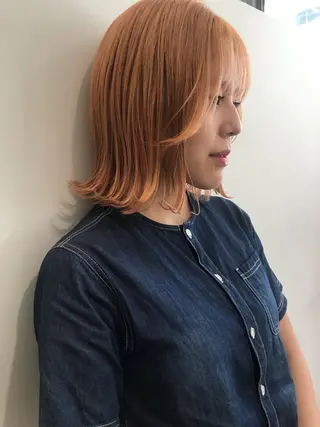 セミロング カラー muku所属・レディースカット モデル/ayunaのヘアスタイル