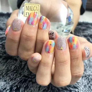 ショート カラー パーマ ヘアアレンジ キッズ ネイル マツエク・マツパ MALCAnail(マルカネイル)所属・荒木 莉奈のネイルデザイン