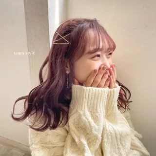 セミロング カラー ヘアアレンジ エクステ/ハイトーン 🐏☁️miminaのヘアスタイル