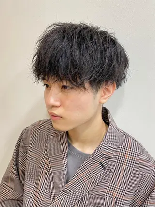 ショート パーマ メンズ JINKIメンズ特化 メンズカットパーマのヘアスタイル
