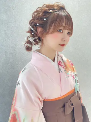 ミディアム ヘアアレンジ 🫧ブリーチなし 透明感カラーゆん🫧のヘアスタイル