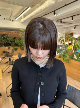 ミディアム カラー 田中 愛梨のヘアスタイル