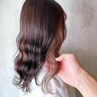 セミロング カラー ヘアアレンジ 切りっぱなしボブ/ デザインカラー店長のヘアスタイル