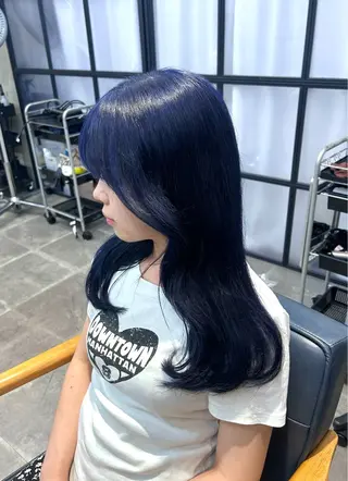 セミロング カラー 韓国×髪質改善カラー 💎hinaのヘアスタイル