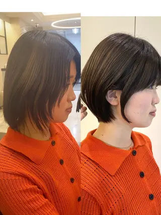 ショート ガレリアエレガンテ名駅店所属・【ショート/ボブ 丸みショート】深萱のヘアスタイル