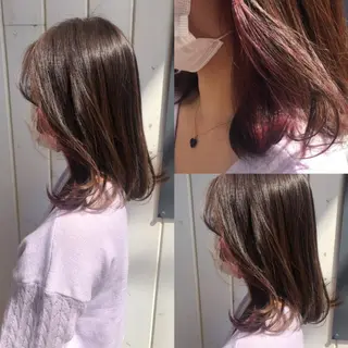 セミロング カラー 細沼 葵のヘアスタイル