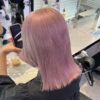 ミディアム 🍒透明感カラー🌨 🥕ハイトーンカラーのヘアスタイル