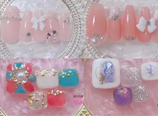 ミディアム Hanaai salon あまねのネイルデザイン