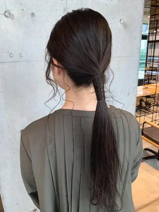 ロング カラー ヘアアレンジ ピンクベージュ/新潟 万代/高橋桃葉🍑のヘアスタイル
