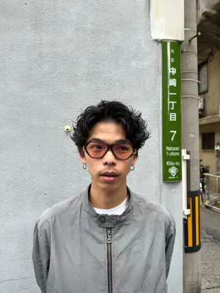 ショート パーマ メンズ 大阪中崎町駅 メンズカット関田拳のヘアスタイル