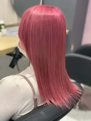 ミディアム カラー ヘアアレンジ 髪質改善×ハイトーン 中田啄也のヘアスタイル