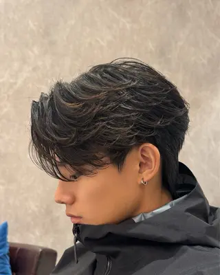 パーマ メンズ 常原 悠希のヘアスタイル